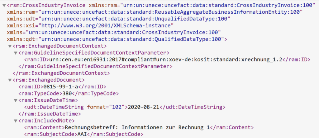 Exemple de format XML difficilement lisible par l'homme.
