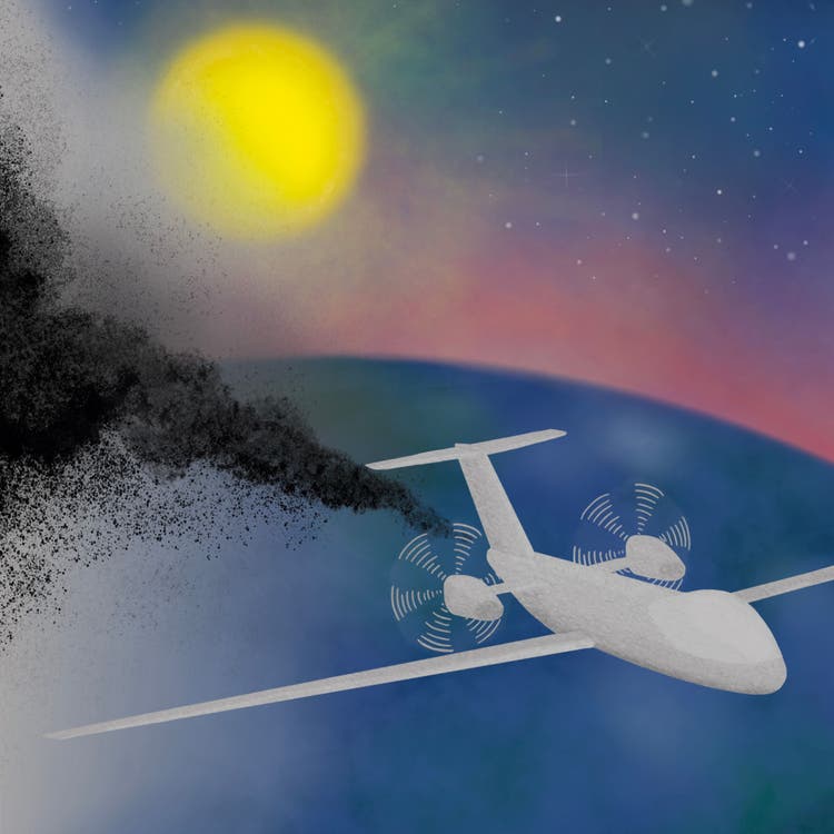 Pour réaliser le géo-ingénierie solaire à grande échelle, il faudrait faire décoller des centaines voire des milliers d'avions par jour pour libérer des particules dans une couche atmosphérique élevée.